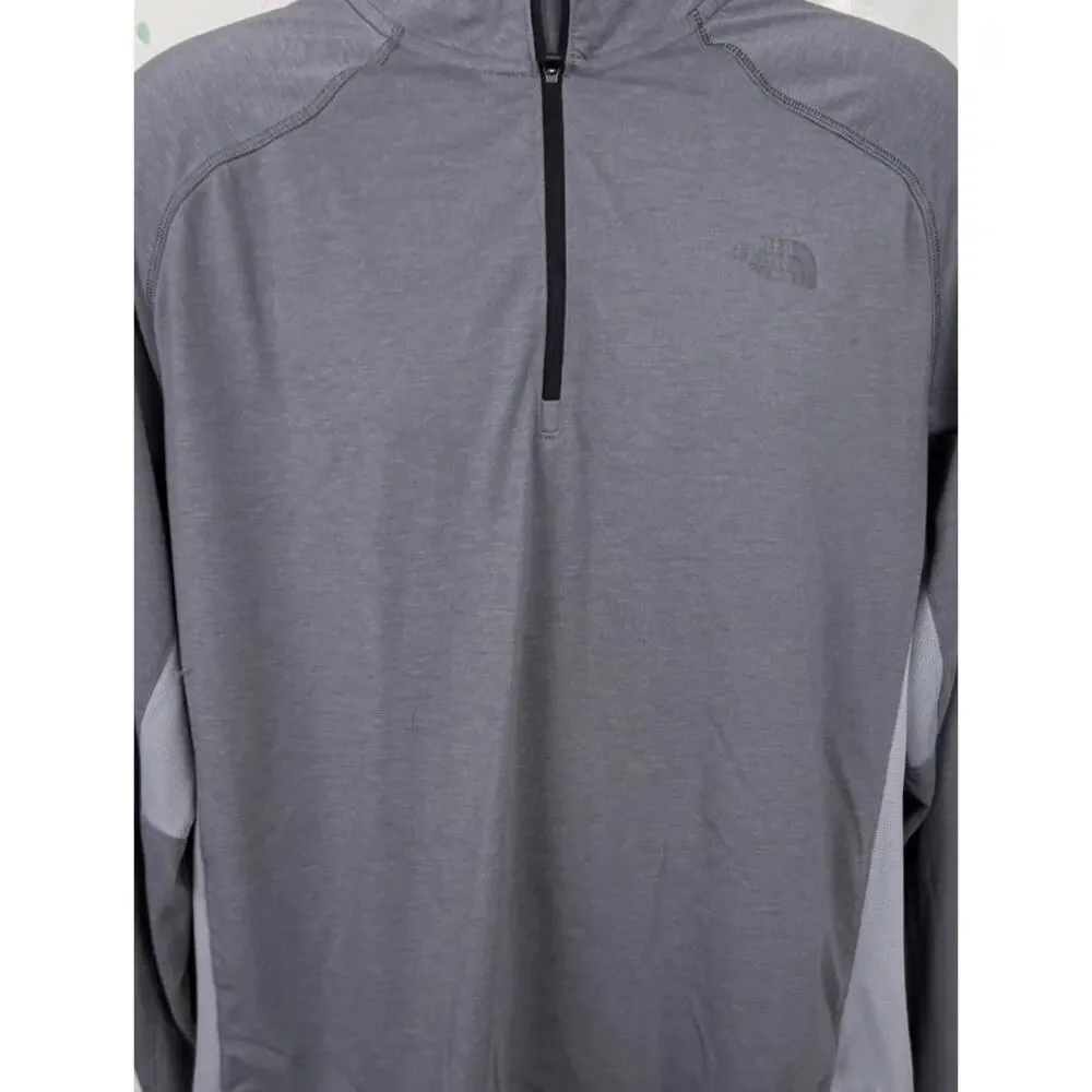 The North Face Mens XL Gray 1/4 Zip Pullover 100% Polyester